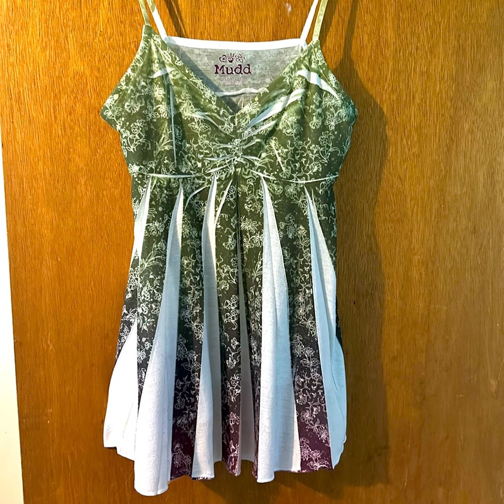 MUDD camisole purple/greens- adjustable straps- size XL